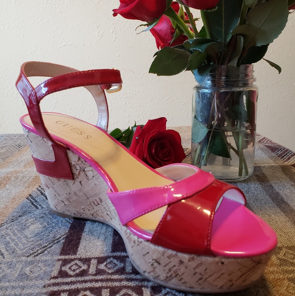GUESS Cork Wedge Sandals